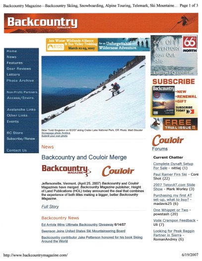 June 2007 - Backcountry Magazine