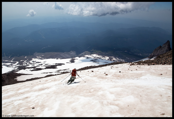 Dan skiing above the Zigzag