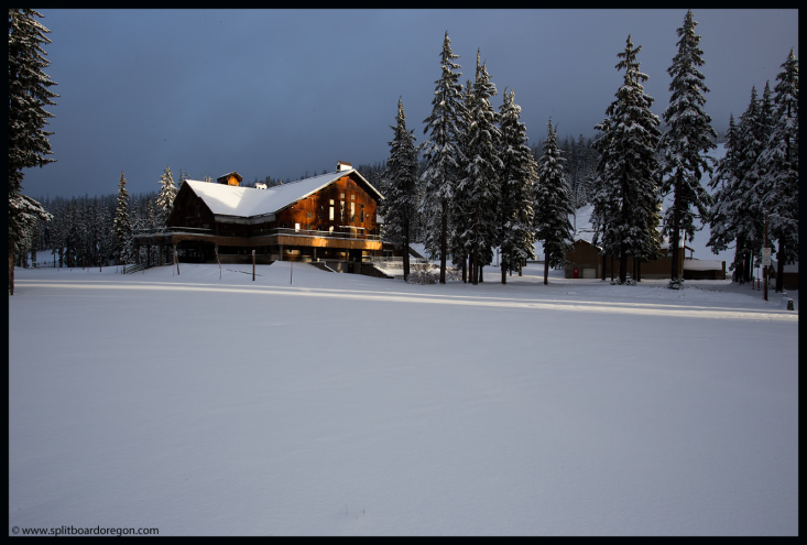 Morning light on the lodge